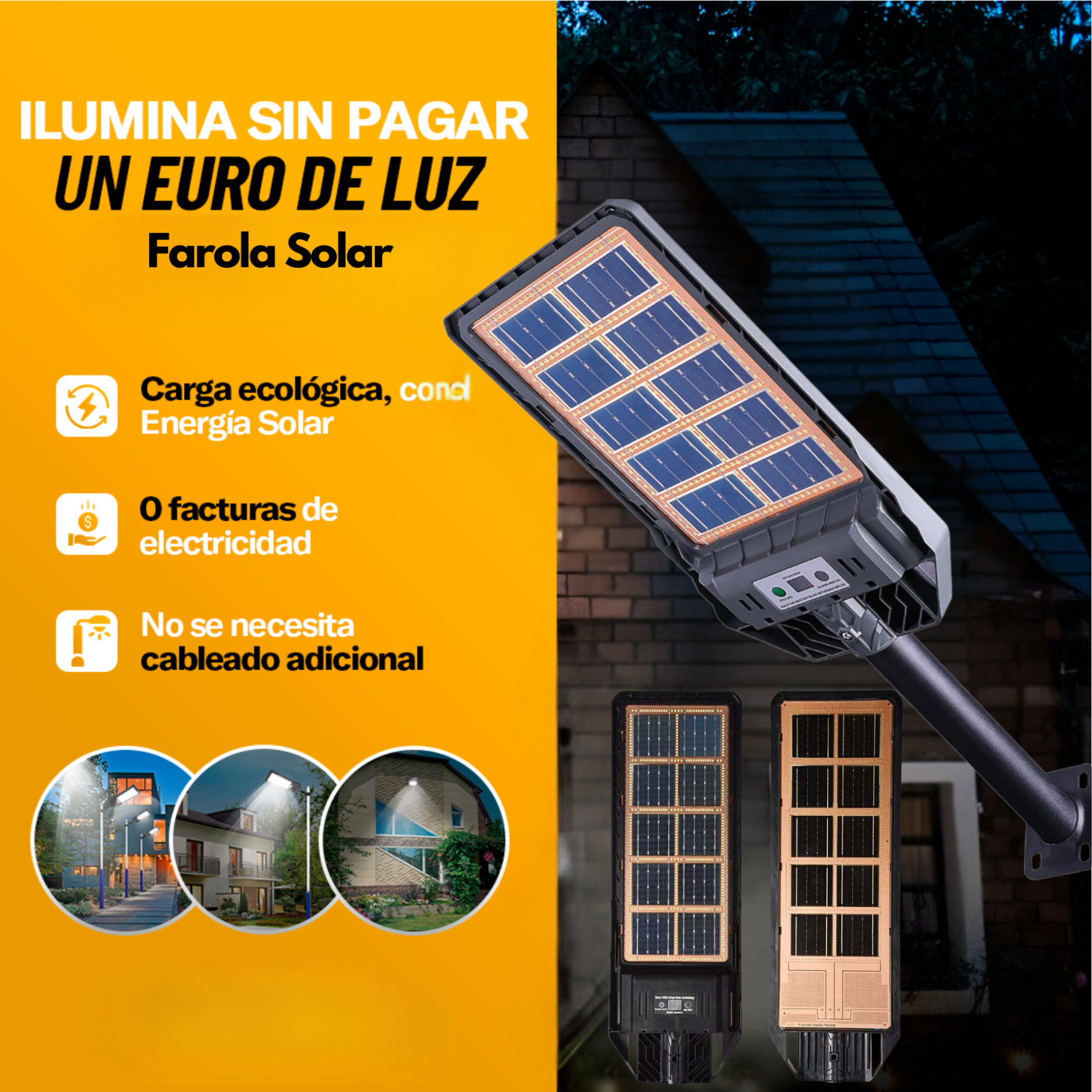 Foco Solar 750W – Potencia, Autonomía y Control Total