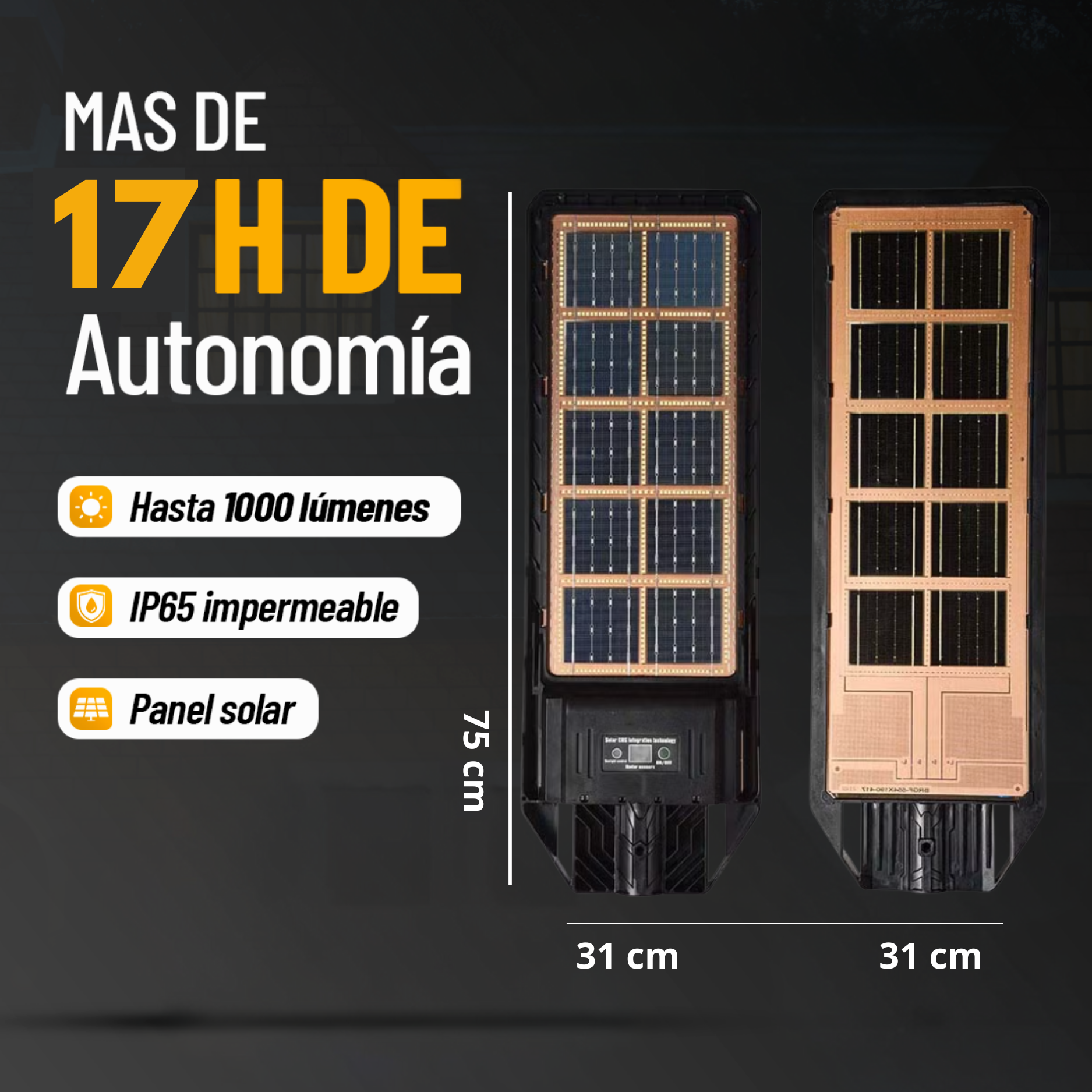 Foco Solar 750W – Potencia, Autonomía y Control Total