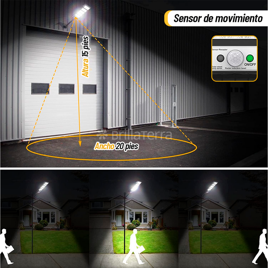 Foco Solar 750W – Potencia, Autonomía y Control Total