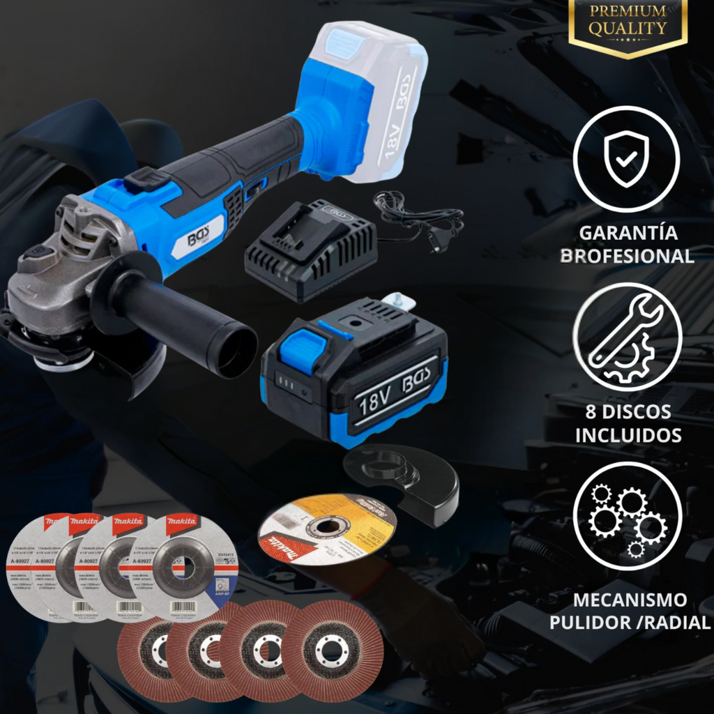 Radial y Pulidora a batería BGS | Discos | Accesorios | Batería