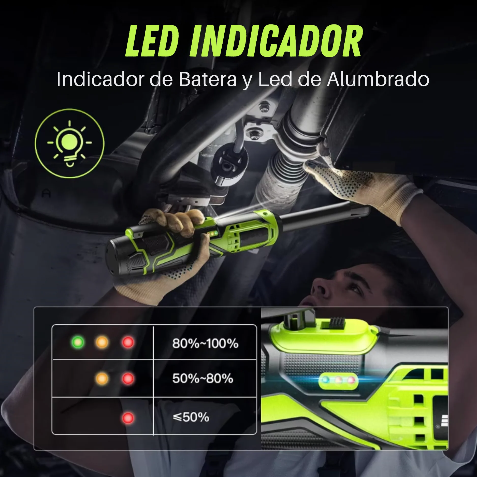 Carraca a Batería Eléctrica JBM | 2 Baterías y Accesorios Incluidos