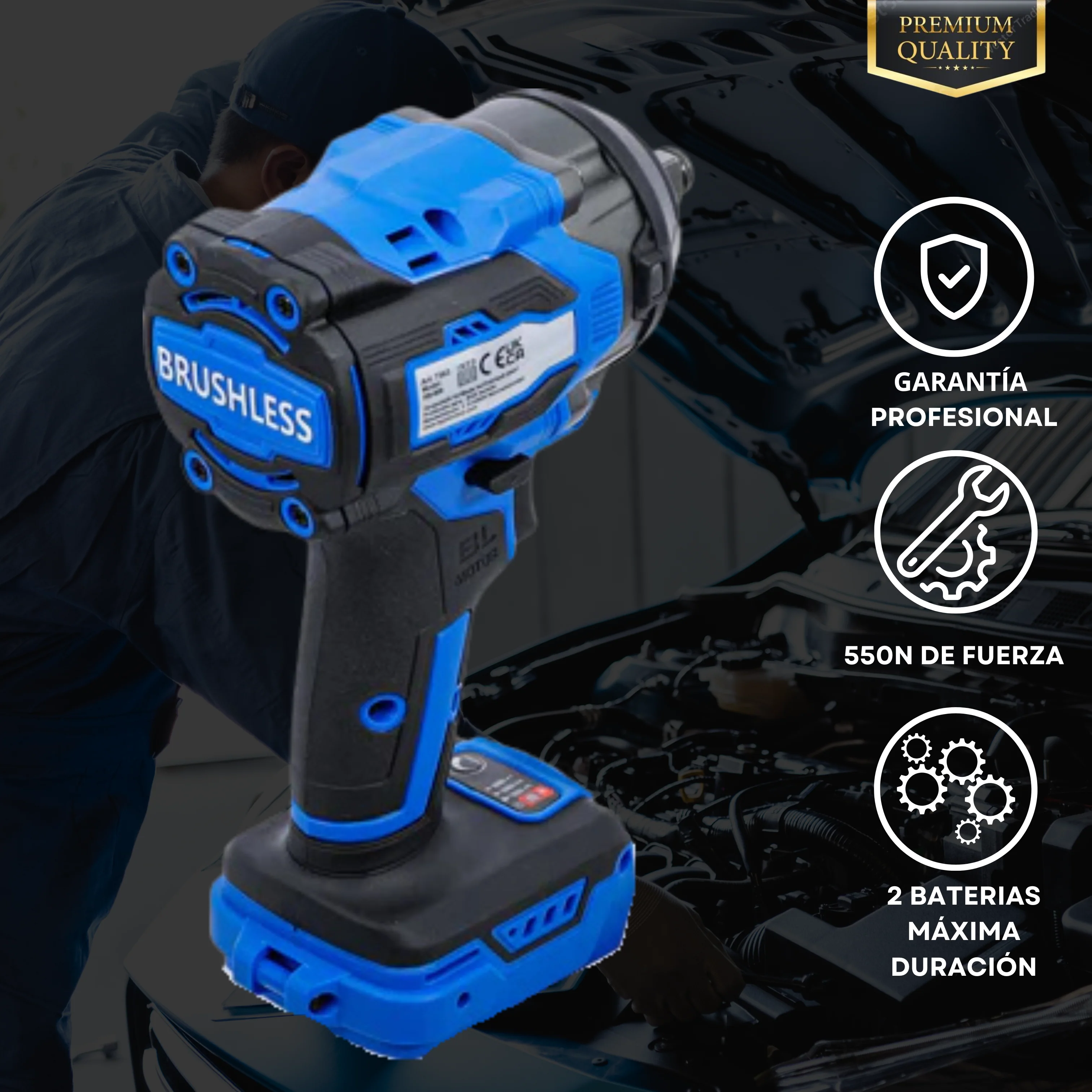 Pistola Percutor de Impacto [550NM] | Doble Batería Incluida